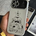 قاب موبایل آیفون پارتی سگ و گربه کرومی