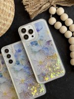 قاب موبایل ( آیفون - سامسونگ ) گل لوندر آکواریومی متحرک پولکی - تصویر 2