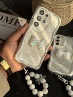 قاب موبایل ( آیفون - سامسونگ ) پاپیون هفت رنگ سفید صدفی + بندست - تصویر 3