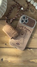 کاور ایرپاد کیوت پاپی چرم قهوه ای سنگشور بدون بند - تصویر 3