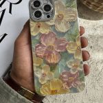 قاب موبایل ( آیفون ) گل همیشه بهار آبرنگی