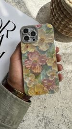 قاب موبایل ( آیفون ) گل همیشه بهار آبرنگی