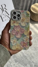 قاب موبایل ( آیفون ) گل همیشه بهار آبرنگی - تصویر 2