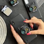 قاب موبایل شیائومی گربه سیاه پاپسوکت آیینه ای