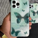 قاب موبایل آیفون پرواز پروانه سبز
