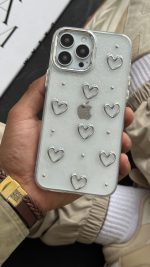 قاب موبایل ( آیفون - سامسونگ ) قلب دکوراتیو فلزی بیرنگ - تصویر 3