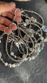 بند و آویز نگین انگشتری درشت پاپیون نقره ای - تصویر 2