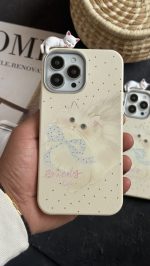 قاب موبایل آیفون گربه خوابالو خال خالی پاپیون - تصویر 3