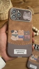 قاب موبایل آیفون مزرعه حیوانات قهوه ای دورنگ سنگشور