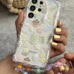 قاب موبایل ( آیفون - سامسونگ ) گل سرخس بلوط + بندست بابونه