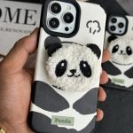 قاب موبایل آیفون پاندا پاپسوکت پشمالو