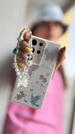 قاب موبایل ( آیفون - سامسونگ ) گل و پروانه لوناریا + بندست - تصویر 2