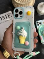 قاب موبایل آیفون بستنی قیفی دو رنگ جاکارتی بند ست - تصویر 3