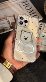 قاب موبایل ( آیفون - سامسونگ ) سگ پامر خرسی پاپی آیینه ای