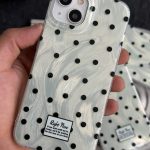 قاب موبایل آیفون یشمی سبز خال خالی