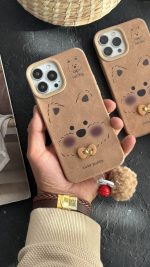 قاب موبایل( آیفون ) سگ بیگ فیس پاپی پاپیون برجسته + زنگوله پشمالو - تصویر 3