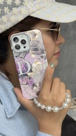 قاب موبایل آیفون دیور صورتی برگ انجیری + بندست - تصویر 2