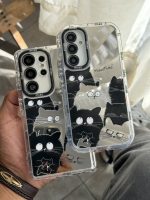 قاب موبایل سامسونگ گربه بلک اند وایت آیینه ای - تصویر 2