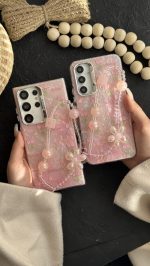 قاب موبایل ( سامسونگ ) گل لاله عباسی تولیپس صورتی + بندست - تصویر 2