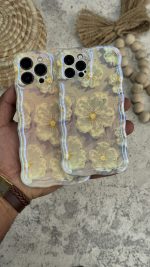 قاب موبایل ( آیفون ) گل برفی خامه ای - تصویر 2
