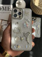 قاب موبایل ( آیفون - سامسونگ ) ترندی کیس پروانه پاپیون هلوکیتی قلب ستاره نگین دار - تصویر 2