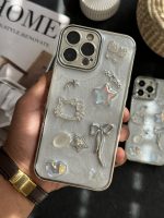 قاب موبایل ( آیفون - سامسونگ ) ترندی کیس پروانه پاپیون هلوکیتی قلب ستاره نگین دار