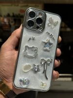 قاب موبایل ( آیفون - سامسونگ ) ترندی کیس پروانه پاپیون هلوکیتی قلب ستاره نگین دار - تصویر 3