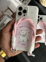 قاب موبایل آیفون گربه گل گلی کیچن جاکارتی بنددار - تصویر 3