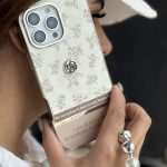 قاب موبایل آیفون کافی رز دورنگ + بندست