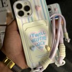 قاب موبایل آیفون ویولت جاکارتی قلب برجسته بنددار