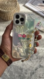 قاب موبایل آیفون سه گل سبز ( بدون بند )