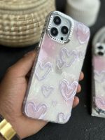 قاب موبایل ( آیفون - سامسونگ ) قلب مرکوری صدفی صورتی - تصویر 2