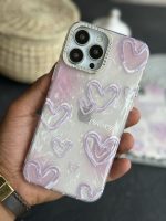 قاب موبایل ( آیفون - سامسونگ ) قلب مرکوری صدفی صورتی - تصویر 3