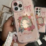 قاب موبایل ( آیفون - سامسونگ ) خرگوش میس یو پاپیون گل رز بندست