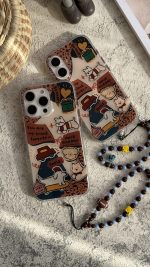 قاب موبایل آیفون سگ پاپی داون تاون + بندست - تصویر 2