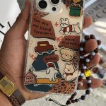 قاب موبایل آیفون سگ پاپی داون تاون + بندست