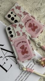 قاب موبایل ( آیفون _ سامسونگ ) خرس کوچولو تدی جاکارتی پاپیون بند عروسکی - تصویر 2