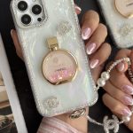 قاب موبایل آیفون پرفیوم کوکوشنل چنس نگین دار آکواریومی + پاپسوکت شنل