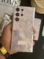 قاب موبایل سامسونگ پاپیون شاینی صورتی نگین برجسته - تصویر 2