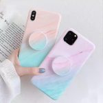 قاب موبایل سامسونگ ماربل مینیمال + پاپ سوکت ( صورتی | نارنجی )