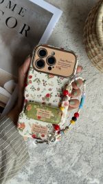 قاب موبایل موبایل آیفون استرابری گاردن + بند و استند ست - تصویر 2