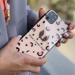 قاب موبایل سامسونگ پلنگ صورتی خرگوشی پشت گلس + بند ست