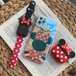 قاب موبایل سامسونگ میکی مینی نگین دار خط طلایی براق