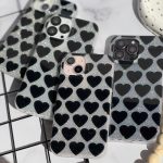 قاب قلب مشکی شاینی (کدC1843)