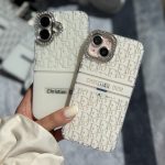قاب White Christian Dior دور لنز نگین آیفون (کدC2076)