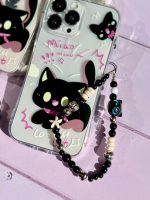 قاب گربه مشکی گوش دار با آویز (کدC2131) - تصویر 5