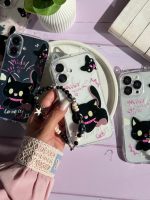 قاب گربه مشکی گوش دار با آویز (کدC2131)