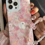 قاب موبایل آیفون کت گاردن گربه سفید صورتی ( بدون بند )