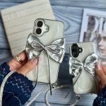 قاب پاپیون نقره ای با بند ژلاتینی (کدC2003)