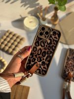 قاب پلنگی قهوه ای سالید با آویز آیفون سامسونگ شیائومی (کدC1925) - تصویر 2